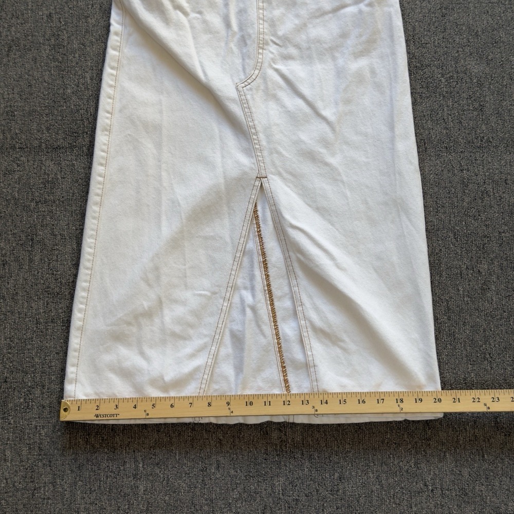Zara The Bib Overall Utility Midi Skirt Dress Size XS White 100% Cotton - Picture 13 of 16